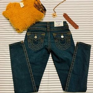 True religion World Tour dark denim legging jeans